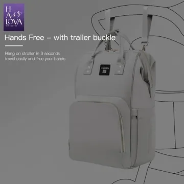 HaloVa Multi-Function Waterproof Diaper Bag Backpack