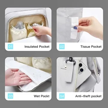 HaloVa Multi-Function Waterproof Diaper Bag Backpack