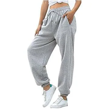 Womens High Waisted Baggy Sweatpants Joggers with Pockets