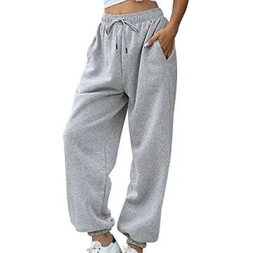Womens High Waisted Baggy Sweatpants Joggers with Pockets