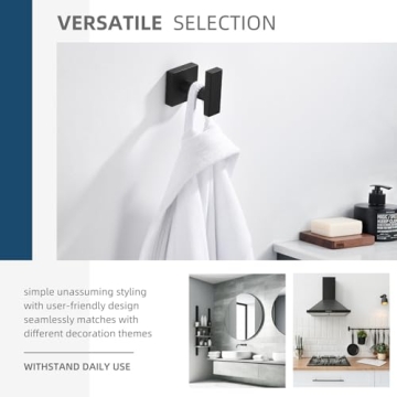 Stylish Matte Black Towel Hook for Modern Bathrooms