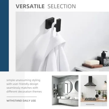 Stylish Matte Black Towel Hook for Modern Bathrooms