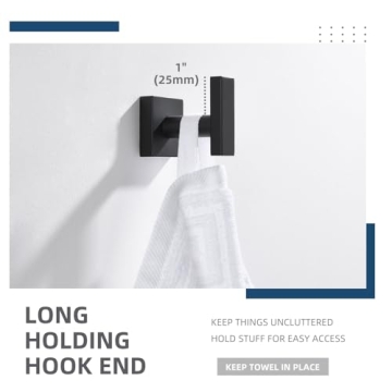 Stylish Matte Black Towel Hook for Modern Bathrooms