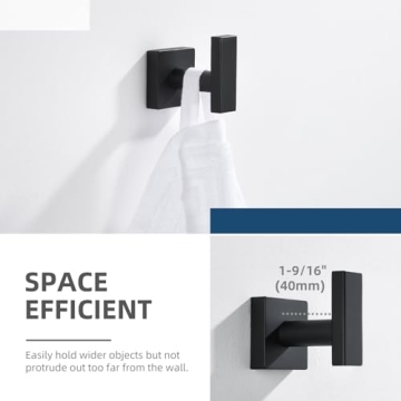 Stylish Matte Black Towel Hook for Modern Bathrooms