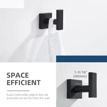 Stylish Matte Black Towel Hook for Modern Bathrooms