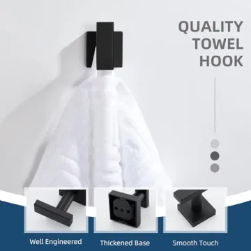 Stylish Matte Black Towel Hook for Modern Bathrooms