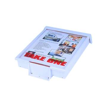 White Snap Shut Brochure Box Brochure Holder Flyer Box Outdoor Realtor Style Info Box Realtor Supplies Real Estate Marketing