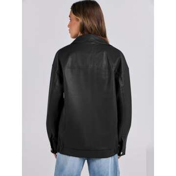 Chic ANRABESS Oversized Faux Leather Jackets for Women