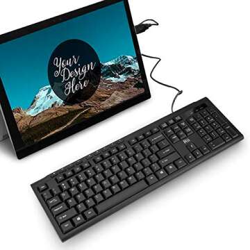 Rii RK907 Ultra-Slim Wired Keyboard for Mac and PC