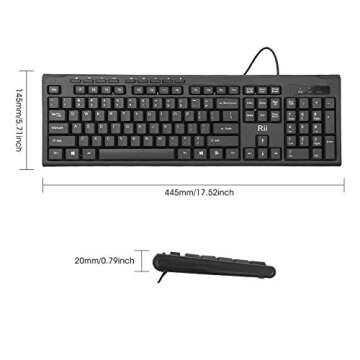 Rii RK907 Ultra-Slim Wired Keyboard for Mac and PC