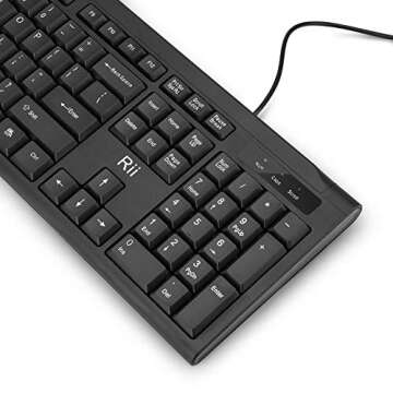 Rii RK907 Ultra-Slim Wired Keyboard for Mac and PC