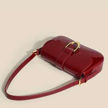 Small Shoulder Bag for women,Crossbody Purses,Leather Tote Handbag Clutch Hobo Purse,with Zipper Clo...