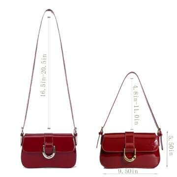 Small Shoulder Bag for women,Crossbody Purses,Leather Tote Handbag Clutch Hobo Purse,with Zipper Closure for Women (A-red)