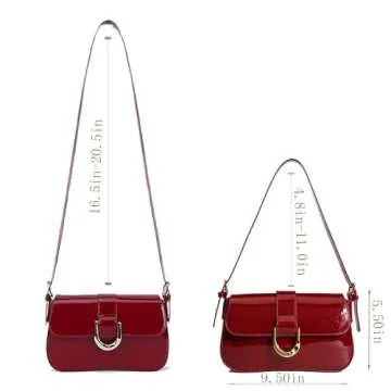 Small Shoulder Bag for women,Crossbody Purses,Leather Tote Handbag Clutch Hobo Purse,with Zipper Closure for Women (A-red)