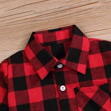 Kids Red Plaid Flannel Shirt for Boys and Girls