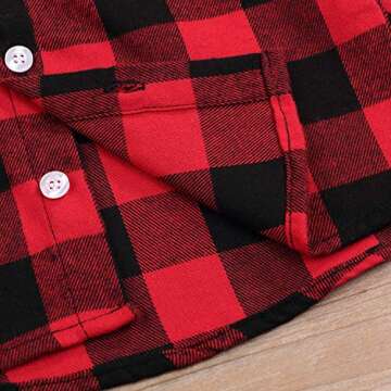 Kids Red Plaid Flannel Shirt for Boys and Girls
