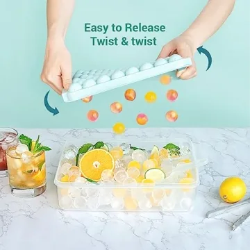 Combler Small Round Ice Cube Tray Set - Easy Release Mold