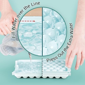 Combler Small Round Ice Cube Tray Set - Easy Release Mold
