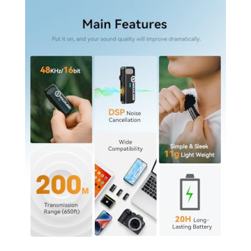 Hollyland Lark M1 Wireless Lavalier Mic - 656ft Range