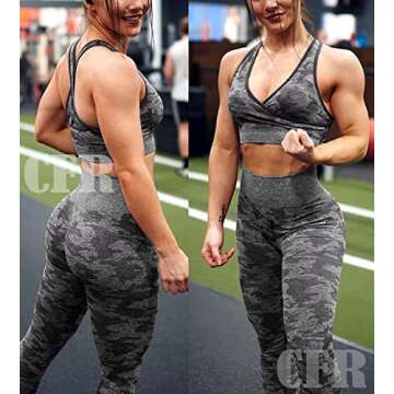 CFR Women High Waist Workout Camo Leggings for Fitness