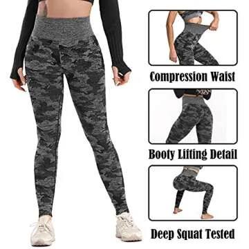 CFR Women High Waist Workout Camo Leggings for Fitness