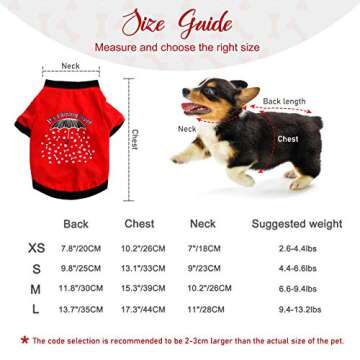 HYLYUN 6 Pieces Printed Girl Puppy Shirt - Soft Breathable Pet T-Shirt Puppy Dog Clothes Soft Sweatshirt for Small Dogs and Cats S