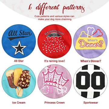 HYLYUN 6 Pieces Printed Girl Puppy Shirt - Soft Breathable Pet T-Shirt Puppy Dog Clothes Soft Sweatshirt for Small Dogs and Cats S