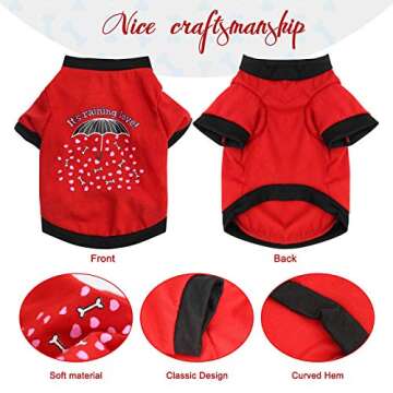 HYLYUN 6 Pieces Printed Girl Puppy Shirt - Soft Breathable Pet T-Shirt Puppy Dog Clothes Soft Sweatshirt for Small Dogs and Cats S