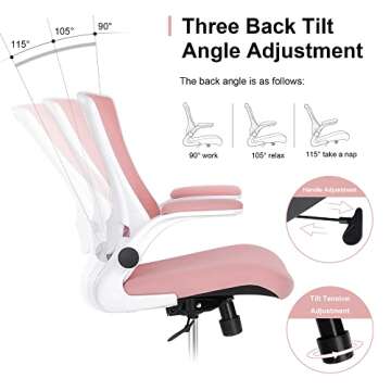 Misolant Tall Office Chair, Drafting Chair for Standing Desk, High Office Chair with Adjustable Lumbar Support, Flip-up Arm and Footrest Ring, Tall Drafting Chair for Bar Height Desk
