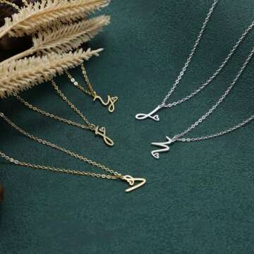 CAROVO Initial Necklaces for Women, Dainty Silver Initial Necklace Letter J Initial Pendant Necklace Cute Silver Initial Necklace for Women Jewelry Gifts for Mom