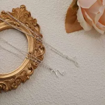 CAROVO Initial Necklaces for Women, Dainty Silver Initial Necklace Letter J Initial Pendant Necklace Cute Silver Initial Necklace for Women Jewelry Gifts for Mom