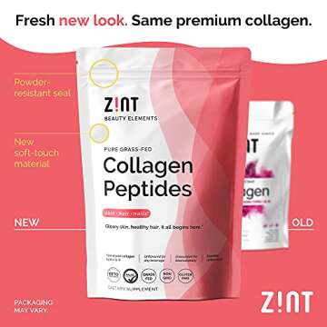 Zint Collagen Peptides Powder (32 oz): Paleo-Friendly, Keto-Certified, Grass-Fed Hydrolyzed Collagen Protein Supplement - Unflavored, Non GMO