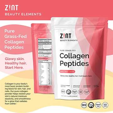 Zint Collagen Peptides Powder (32 oz): Paleo-Friendly, Keto-Certified, Grass-Fed Hydrolyzed Collagen Protein Supplement - Unflavored, Non GMO