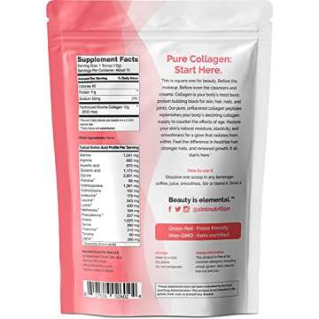 Zint Collagen Peptides Powder (32 oz): Paleo-Friendly, Keto-Certified, Grass-Fed Hydrolyzed Collagen Protein Supplement - Unflavored, Non GMO
