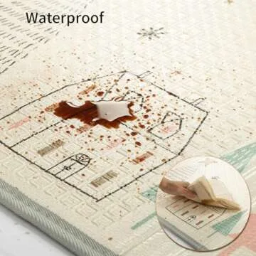 Gupamiga Baby Folding mat Play mat Extra Large Foam playmat Crawl mat Reversible Waterproof Portable Double Sides Kids Baby Toddler Outdoor or Indoor Use Non Toxic, Colorful（57x76x0.4in）