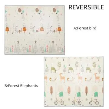 Gupamiga Baby Folding mat Play mat Extra Large Foam playmat Crawl mat Reversible Waterproof Portable Double Sides Kids Baby Toddler Outdoor or Indoor Use Non Toxic, Colorful（57x76x0.4in）