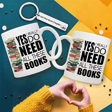 Scritism Book Mug Gift Set for Book Lovers and Nerds