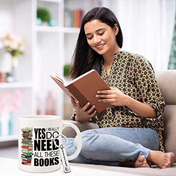 Scritism Book Mug Gift Set for Book Lovers and Nerds