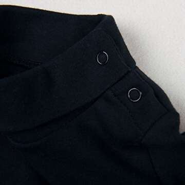 ROMPERINBOX Solid Black Baby Turtleneck Bodysuit Long Sleeve Outfits (Black,0-3 Months)