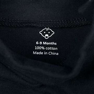 ROMPERINBOX Solid Black Baby Turtleneck Bodysuit Long Sleeve Outfits (Black,0-3 Months)