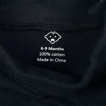 ROMPERINBOX Solid Black Baby Turtleneck Bodysuit Long Sleeve Outfits (Black,0-3 Months)