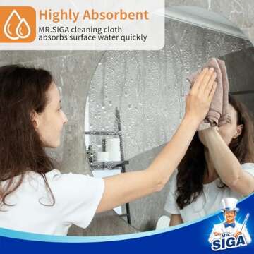 MR.SIGA Microfiber Cleaning Cloths, All-Purpose Surface Microfiber Towels, Streak Free Cleaning Rags, Pack of 12, Wheat, Size 32 x 32 cm(12.6 x 12.6 inch)