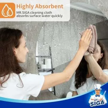 MR.SIGA Microfiber Cleaning Cloths, All-Purpose Surface Microfiber Towels, Streak Free Cleaning Rags, Pack of 12, Wheat, Size 32 x 32 cm(12.6 x 12.6 inch)