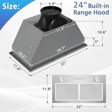 ONEEON 24" Range Hood Insert with Powerful 500CFM