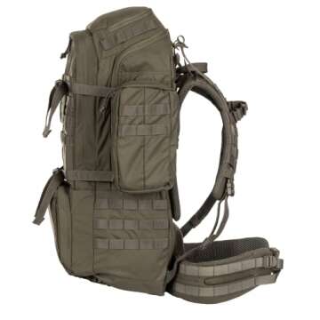 5.11 Tactical Military RUSH100 60L Deployment Backpack, Hydration & Storage Ready, Style 56555, Ranger Green, Small/Medium: 30"-36" Hip