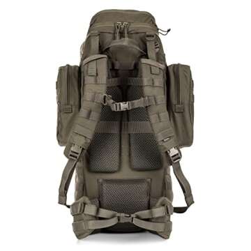 5.11 Tactical Military RUSH100 60L Deployment Backpack, Hydration & Storage Ready, Style 56555, Ranger Green, Small/Medium: 30"-36" Hip