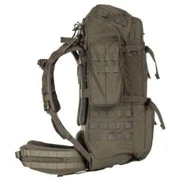 5.11 Tactical Military RUSH100 60L Deployment Backpack, Hydration & Storage Ready, Style 56555, Ranger Green, Small/Medium: 30"-36" Hip
