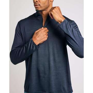 Affordable Men's Quarter Zip Athletic Pullover in 3 Pack