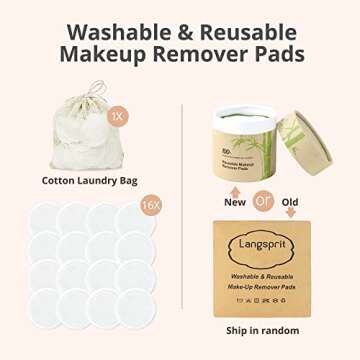 Langsprit Bamboo Reusable Makeup Remover Pads Pack
