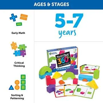 Learning Resources Mental Blox 360 Degree 3-D Building Game - 55 Pieces, Ages 5+ Educational Board Games, Mental Puzzles for Kids, Brain Teaser Games